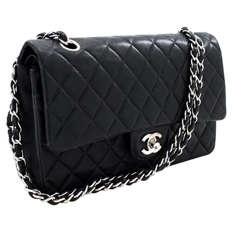 chanel bag black silver|chanel bag black and silver.